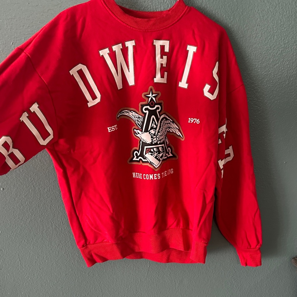 Budweiser Bold Red Crewneck Sweater